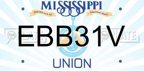 EBB31V Mississippi License Plate
