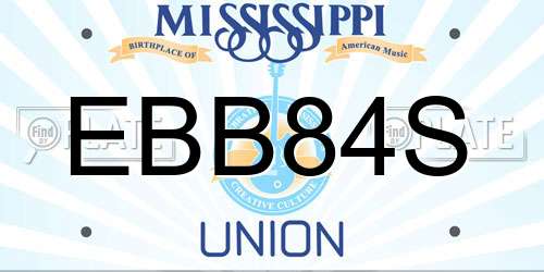 EBB84S Mississippi License Plate