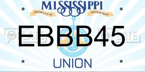 EBBB45 Mississippi License Plate