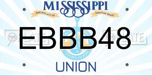EBBB48 Mississippi License Plate