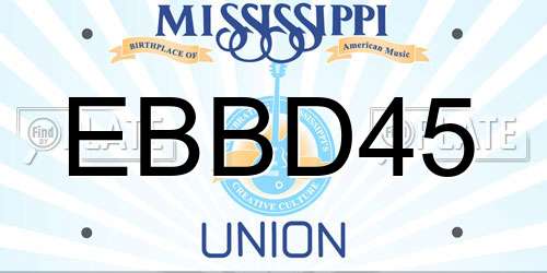 EBBD45 Mississippi License Plate