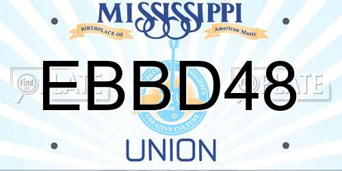 EBBD48 Mississippi License Plate