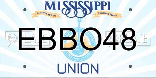 EBBO48 Mississippi License Plate