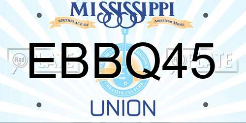EBBQ45 Mississippi License Plate