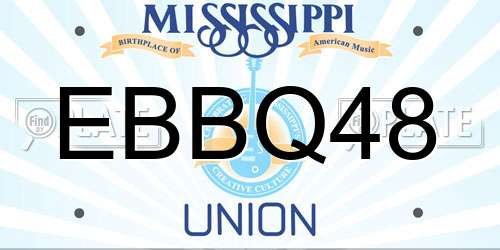 EBBQ48 Mississippi License Plate