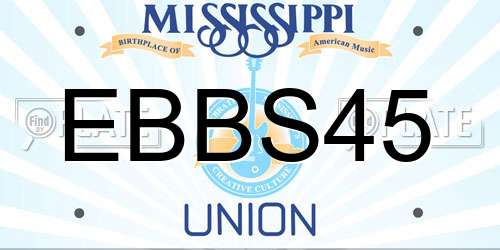 EBBS45 Mississippi License Plate