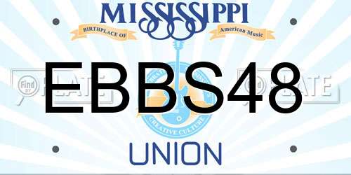 EBBS48 Mississippi License Plate