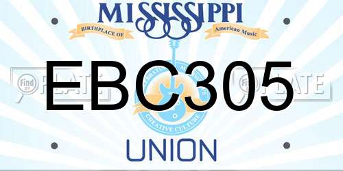 EBC305 Mississippi License Plate
