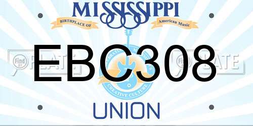 EBC308 Mississippi License Plate