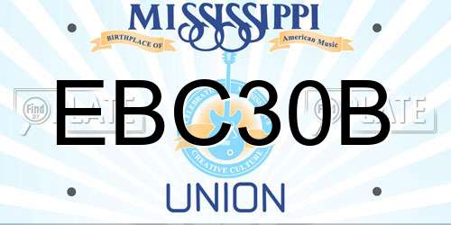 EBC30B Mississippi License Plate