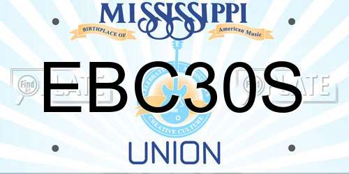 EBC30S Mississippi License Plate