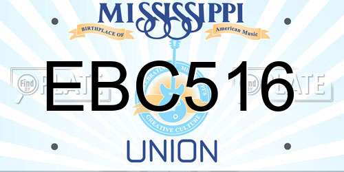 EBC516 Mississippi License Plate
