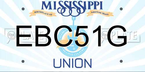 EBC51G Mississippi License Plate