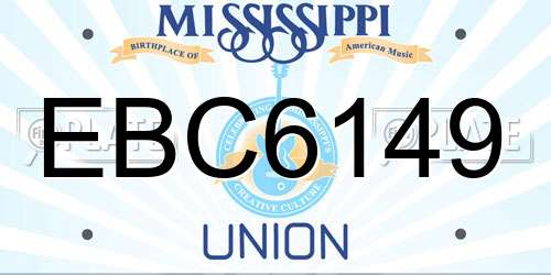 EBC6149 Mississippi License Plate