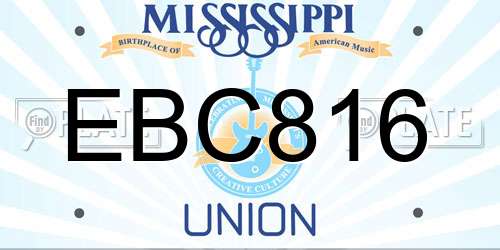EBC816 Mississippi License Plate