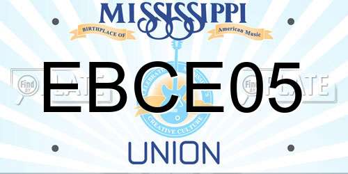 EBCE05 Mississippi License Plate