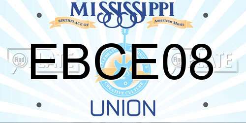EBCE08 Mississippi License Plate