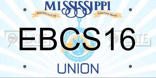 EBCS16 Mississippi License Plate