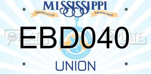 EBD040 Mississippi License Plate