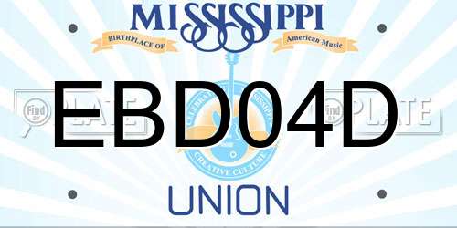 EBD04D Mississippi License Plate