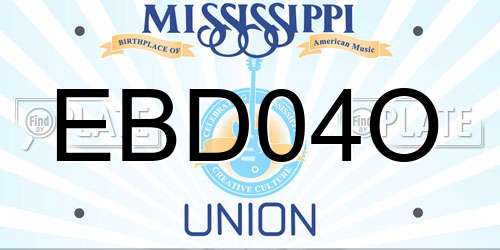 EBD04O Mississippi License Plate