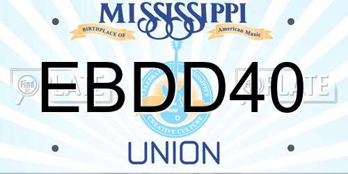 EBDD40 Mississippi License Plate