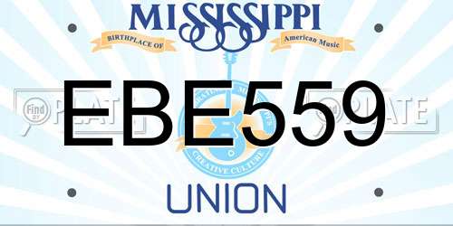 EBE559 Mississippi License Plate