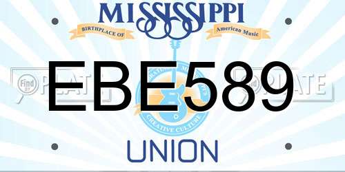 EBE589 Mississippi License Plate