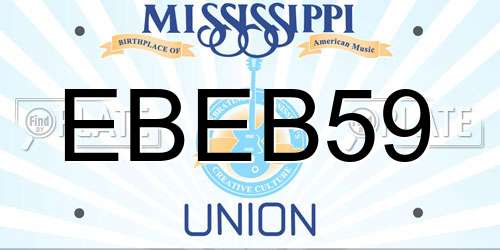 EBEB59 Mississippi License Plate