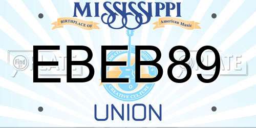 EBEB89 Mississippi License Plate