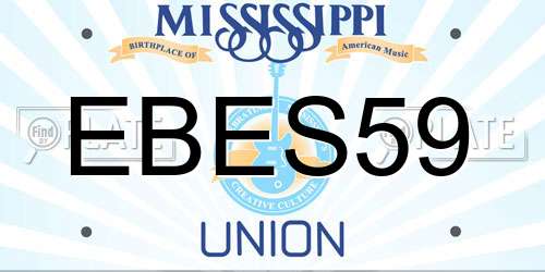EBES59 Mississippi License Plate