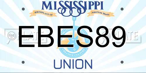 EBES89 Mississippi License Plate