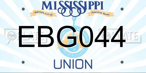 EBG044 Mississippi License Plate