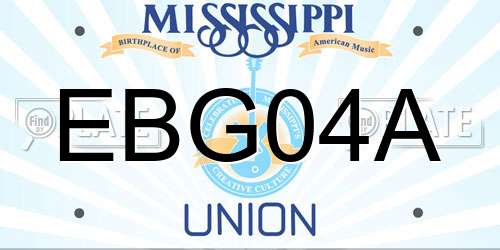 EBG04A Mississippi License Plate
