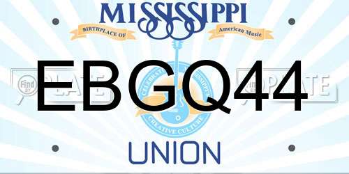 EBGQ44 Mississippi License Plate