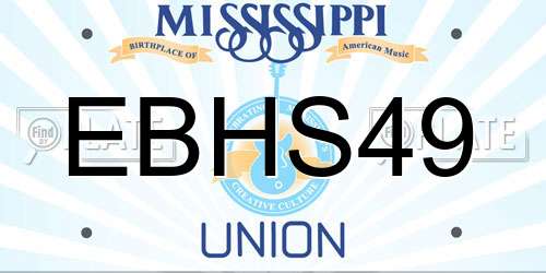 EBHS49 Mississippi License Plate
