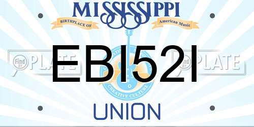EBI52I Mississippi License Plate