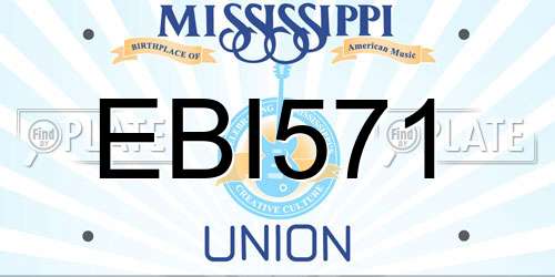 EBI571 Mississippi License Plate