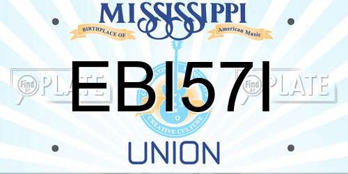 EBI57I Mississippi License Plate