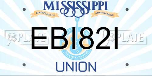 EBI82I Mississippi License Plate