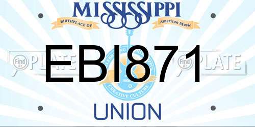 EBI871 Mississippi License Plate
