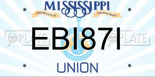 EBI87I Mississippi License Plate