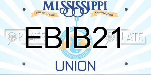 EBIB21 Mississippi License Plate