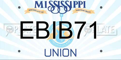 EBIB71 Mississippi License Plate