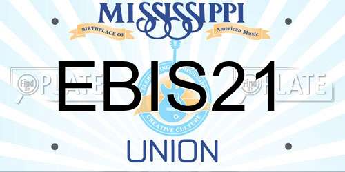 EBIS21 Mississippi License Plate