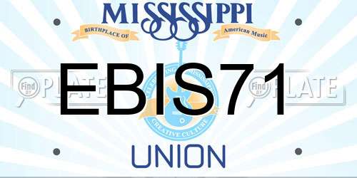 EBIS71 Mississippi License Plate