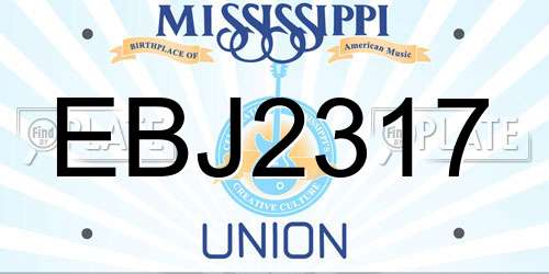 EBJ2317 Mississippi License Plate