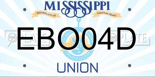 EBO04D Mississippi License Plate