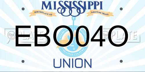 EBO04O Mississippi License Plate