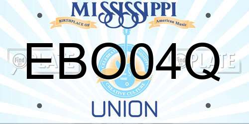 EBO04Q Mississippi License Plate